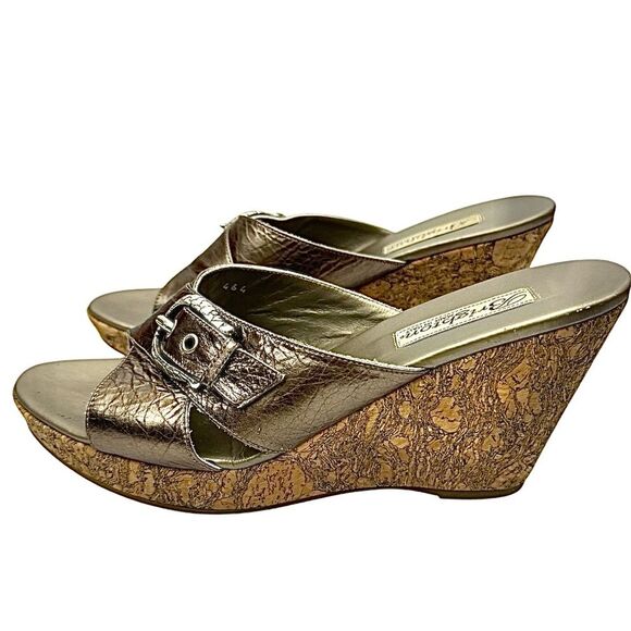 Brighton Women’s Wedge Sandal Pewter Color Size 8.5 M EUC Made In Italy - Picture 9 of 11